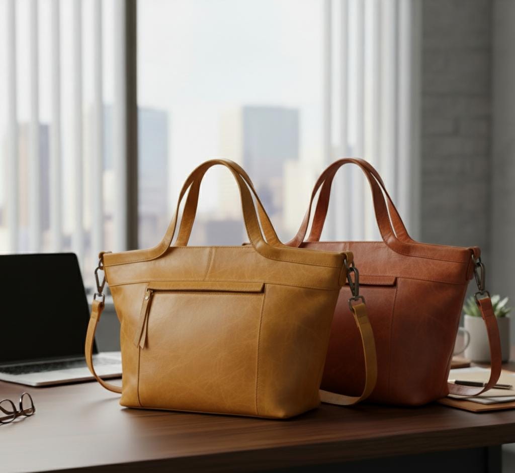 Everyday Luxe Leather Tote with Adjustable Strap