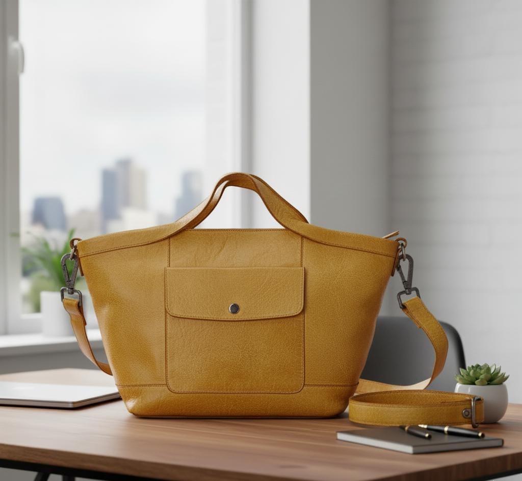 Everyday Luxe Leather Tote with Adjustable Strap