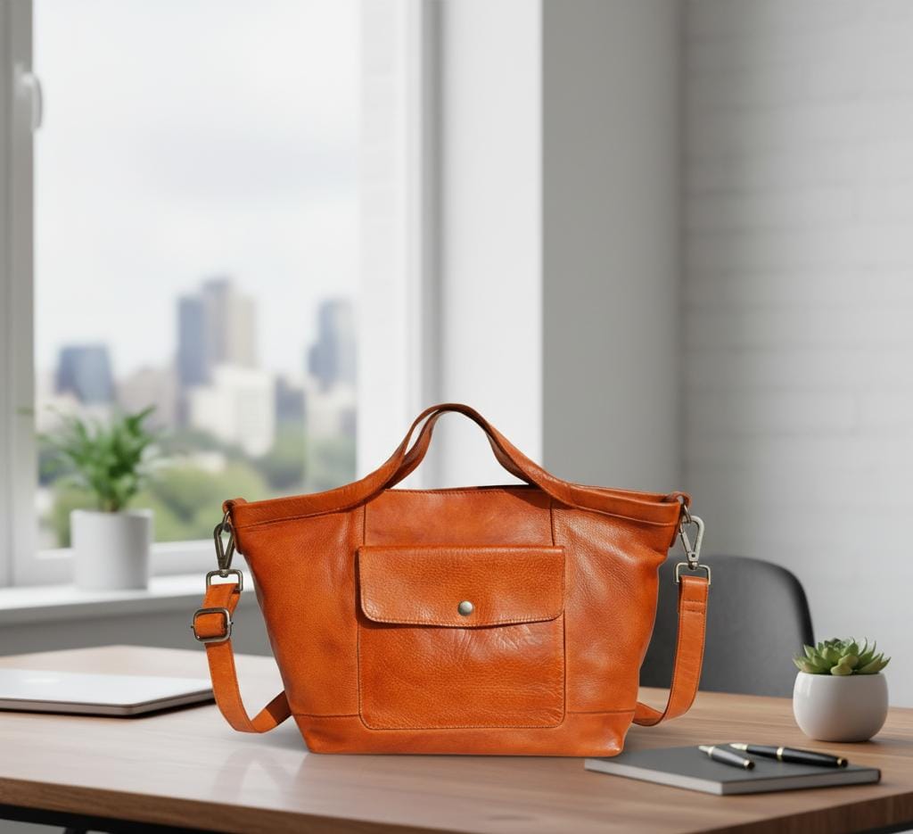 Everyday Luxe Leather Tote with Adjustable Strap