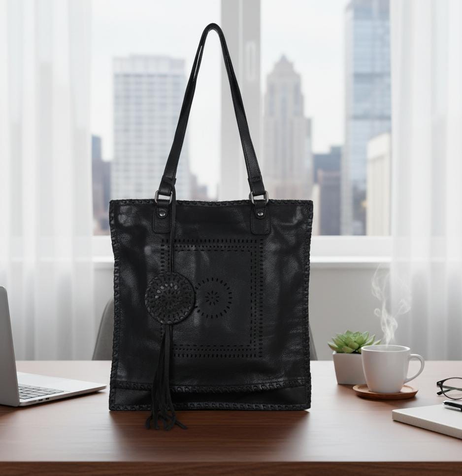 Handcrafted Whipstitch Leather Shoulder Bag