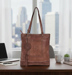 Handcrafted Whipstitch Leather Shoulder Bag