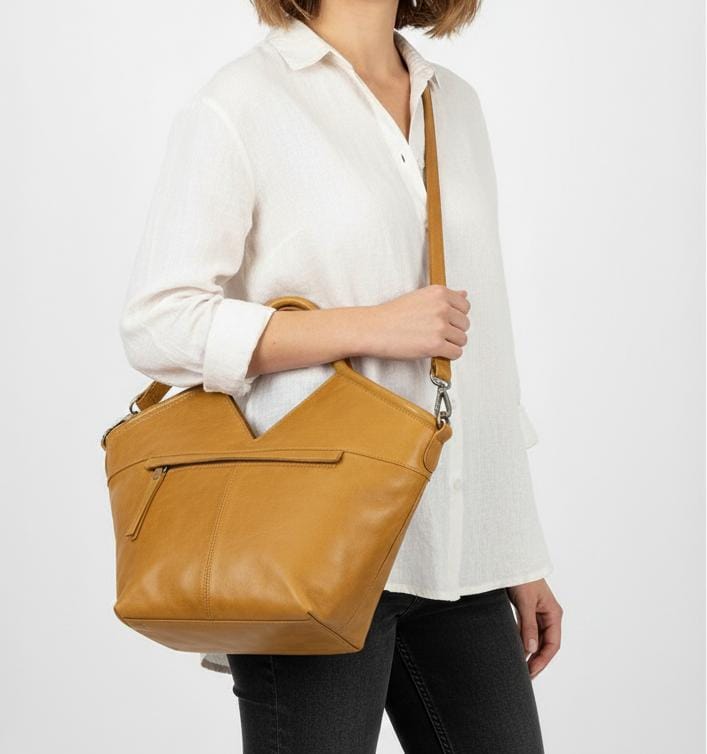 Full-Grain Leather Woven Tote + Crossbody with Organizer