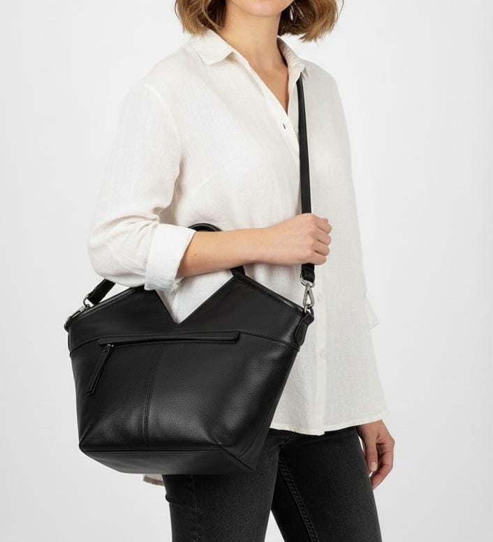 Full-Grain Leather Woven Tote + Crossbody with Organizer