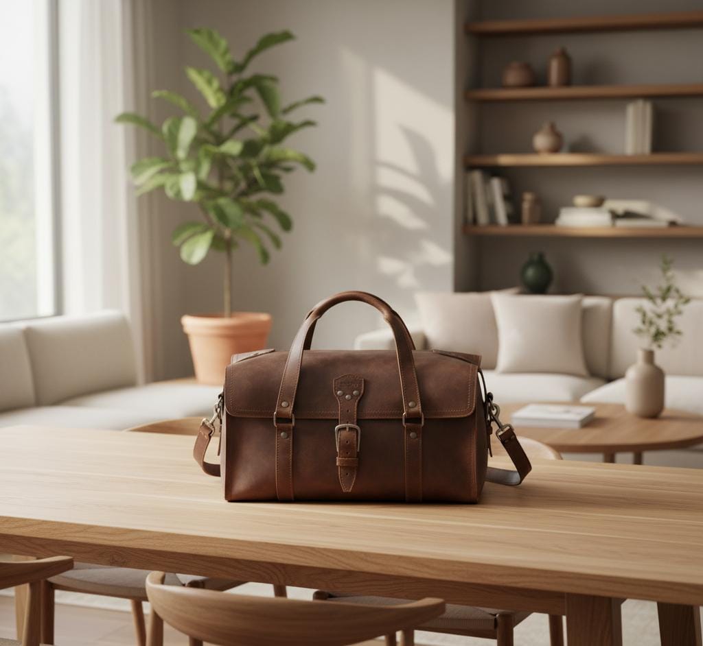 Heritage Compact Leather Duffel Bag