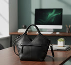 Full-Grain Leather Woven Tote + Crossbody with Organizer