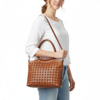 Genuine Leather Tote with Adjustable Crossbody Strap