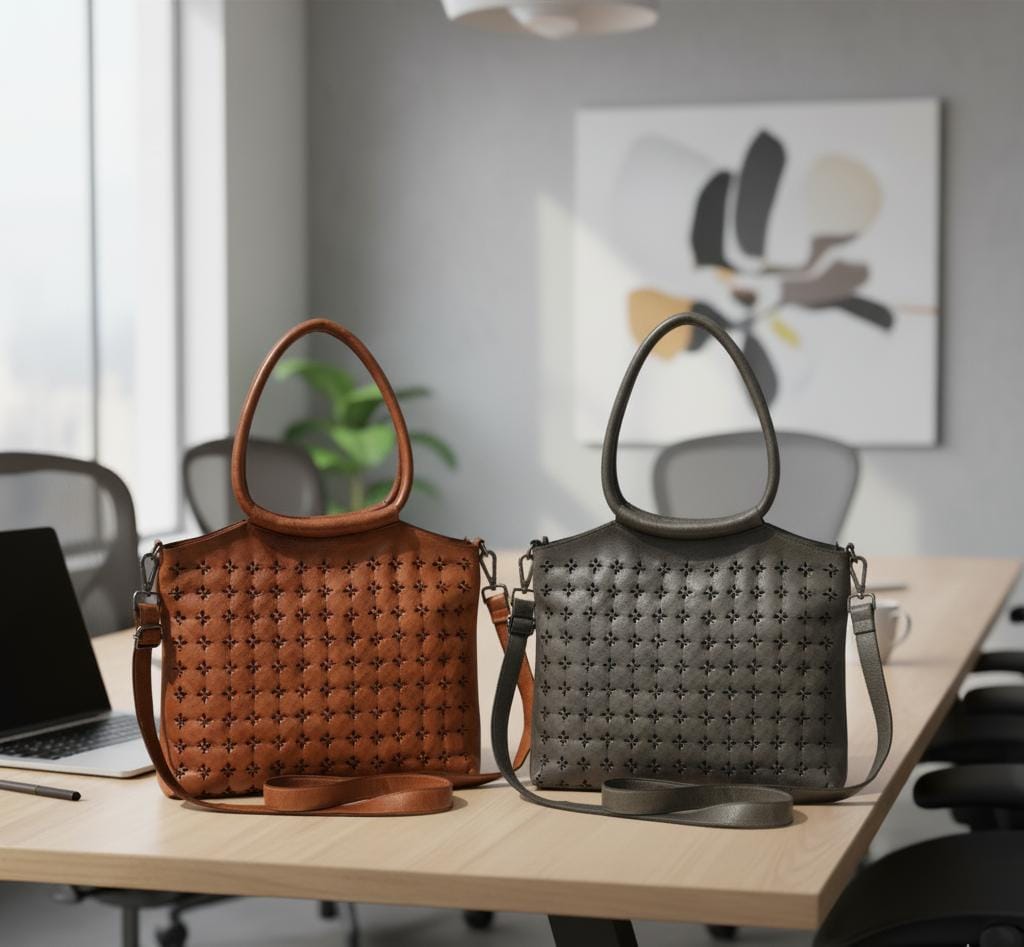 Genuine Leather Tote with Adjustable Crossbody Strap