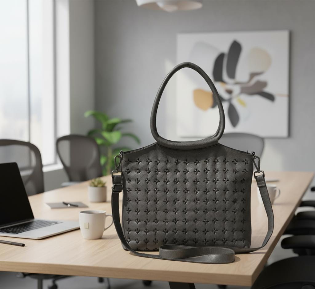 Genuine Leather Tote with Adjustable Crossbody Strap