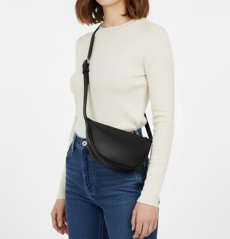 Women’s Leather Sling Crossbody Bag with Adjustable Strap