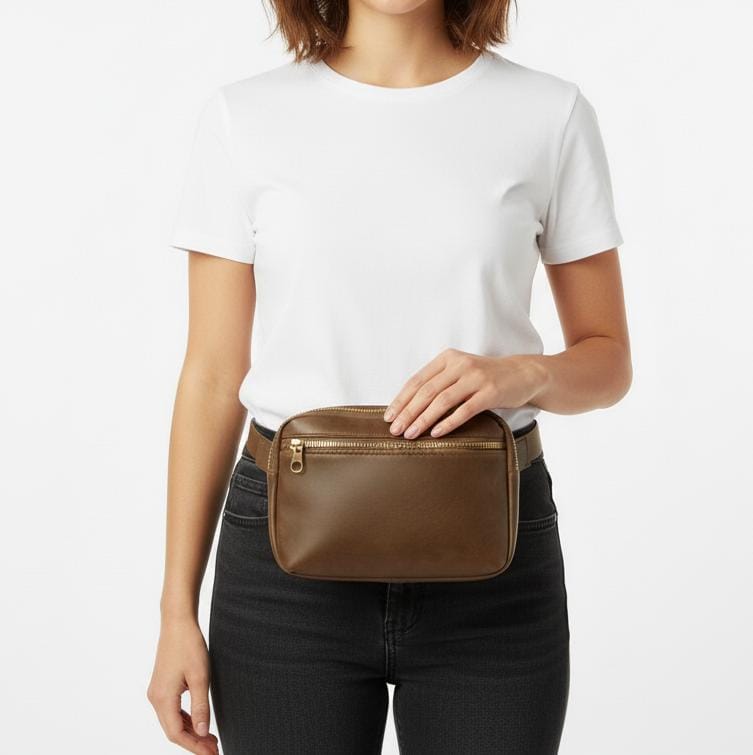 Urban Olive Leather Crossbody Sling