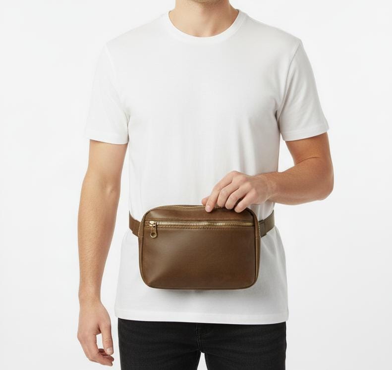 Urban Olive Leather Crossbody Sling