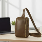 Urban Olive Leather Crossbody Sling