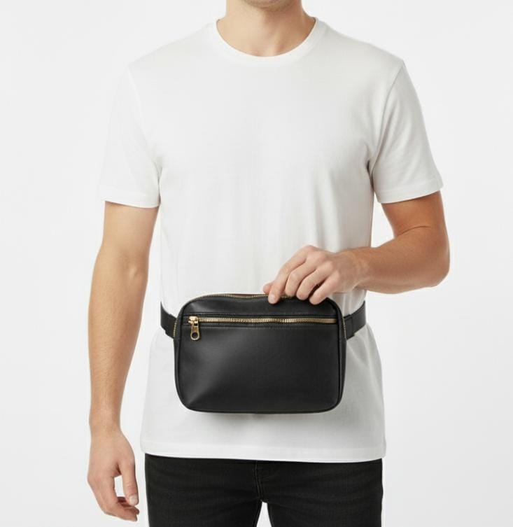 Heritage Black Leather Crossbody