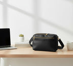 Heritage Black Leather Crossbody
