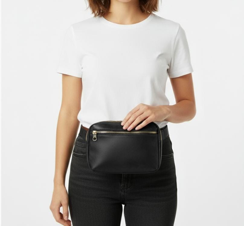 Heritage Black Leather Crossbody