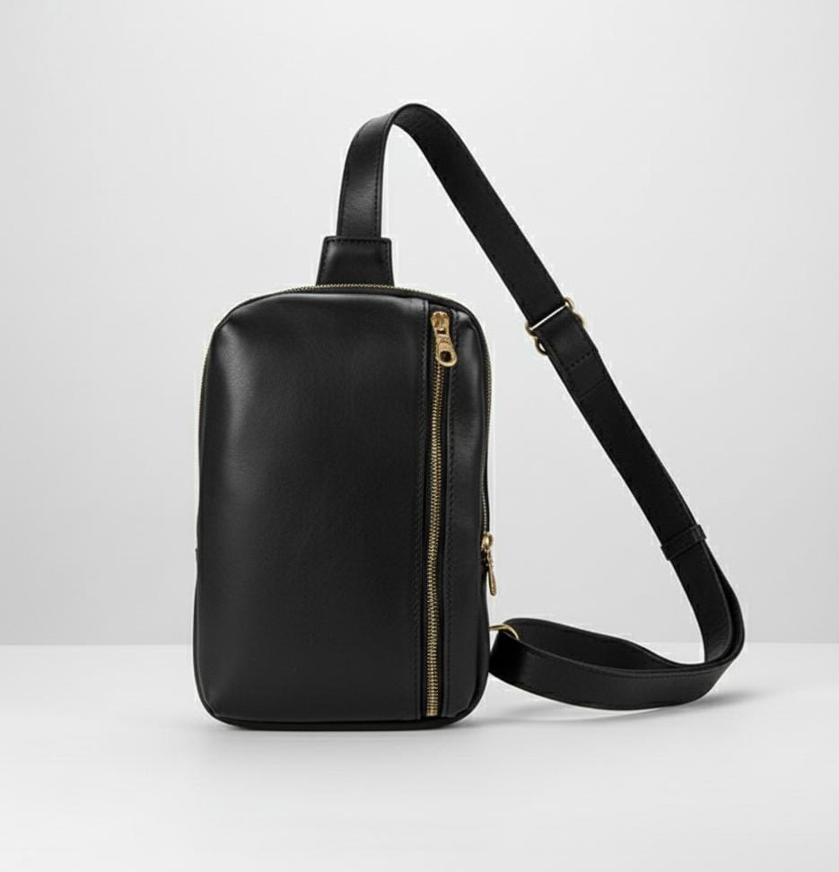 Heritage Black Leather Crossbody
