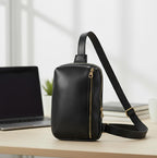 Heritage Black Leather Crossbody
