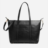 Women’s Classic Leather Tote Bag with Multi-Compartment Storage