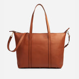 Women’s Classic Leather Tote Bag with Multi-Compartment Storage