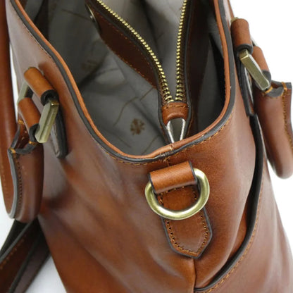 Womens Chocolate Brown Italian Leather Handbag