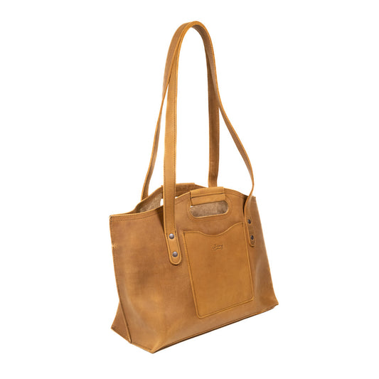 Premium Full-Grain Leather Tote with 16″ Laptop Compartment