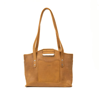 Premium Full-Grain Leather Tote with 16″ Laptop Compartment