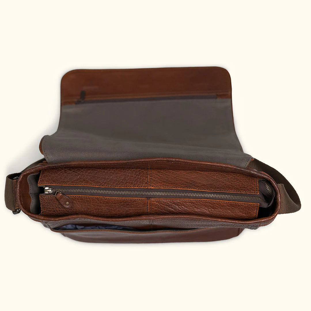 Premium Full-Grain Leather Commuter Bag