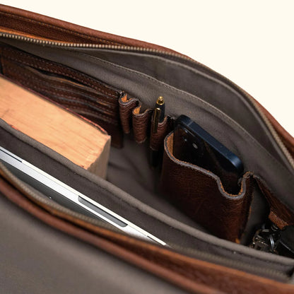Premium Full-Grain Leather Commuter Bag