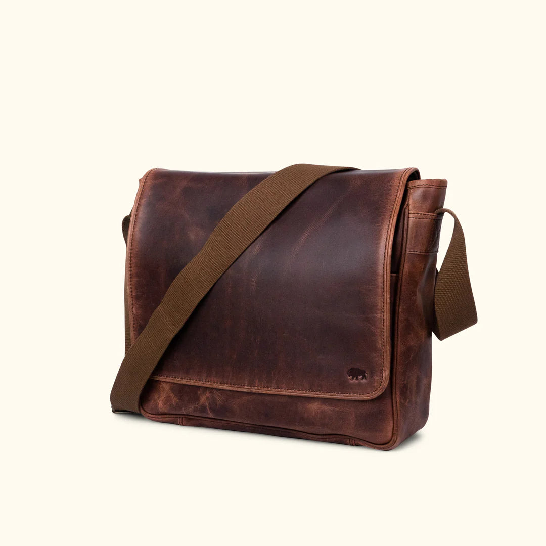 Premium Dark Brown Leather Satchel for Men – Work & Travel Bag