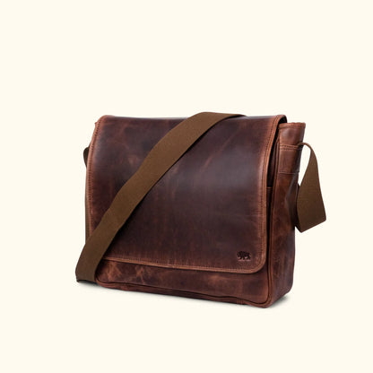 Premium Dark Brown Leather Satchel for Men – Work & Travel Bag