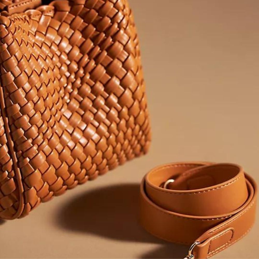 Stylish Brown Woven Tote Bag Womens