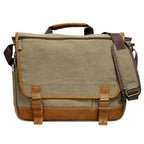 Vintage Waxed Canvas Travel Messenger Bag – Tan