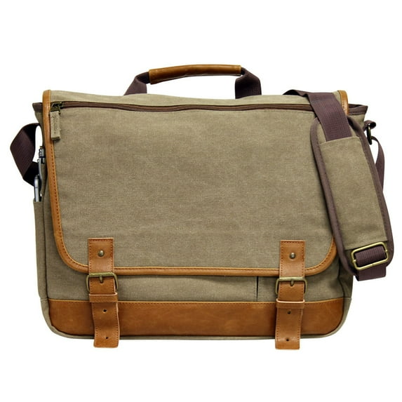 Vintage Waxed Canvas Travel Messenger Bag – Tan