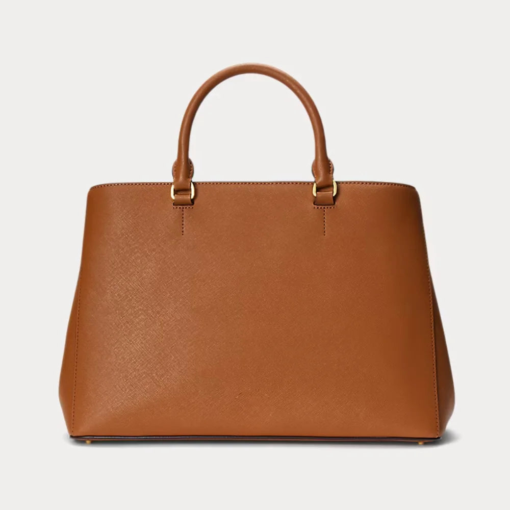 Womens Real Leather Brown Crossbody Satchel Tote Bag