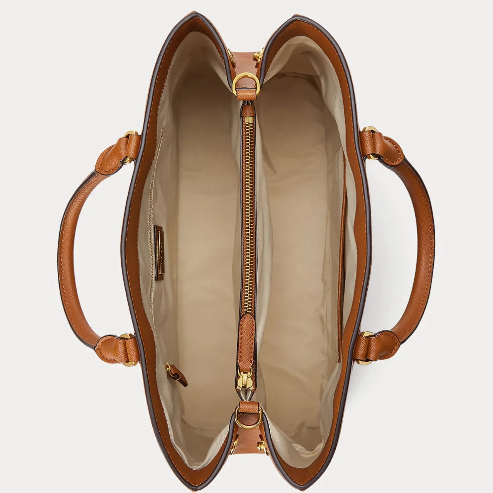 Womens Real Leather Brown Crossbody Satchel Tote Bag