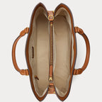 Womens Real Leather Brown Crossbody Satchel Tote Bag