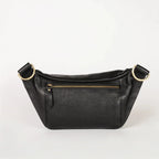 Womens Black Leather Bum Bag
