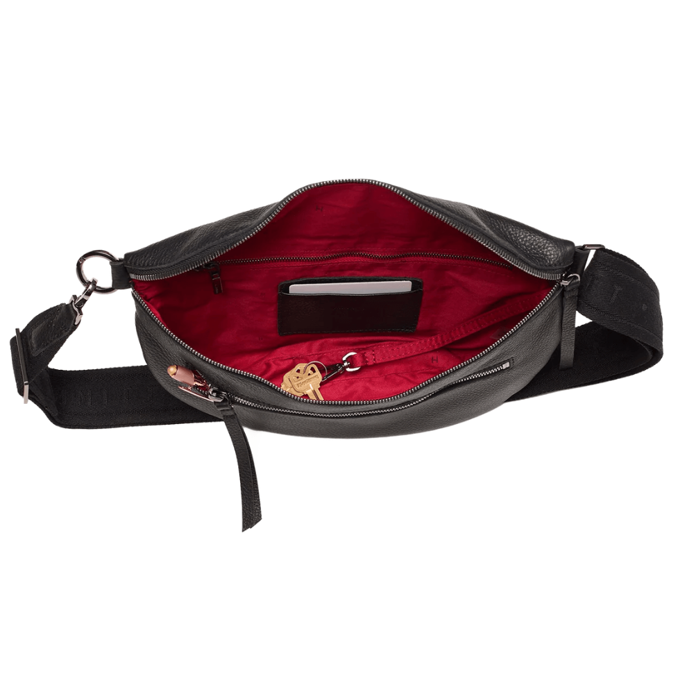 Fanny Pack Black Leather Belt Bag
