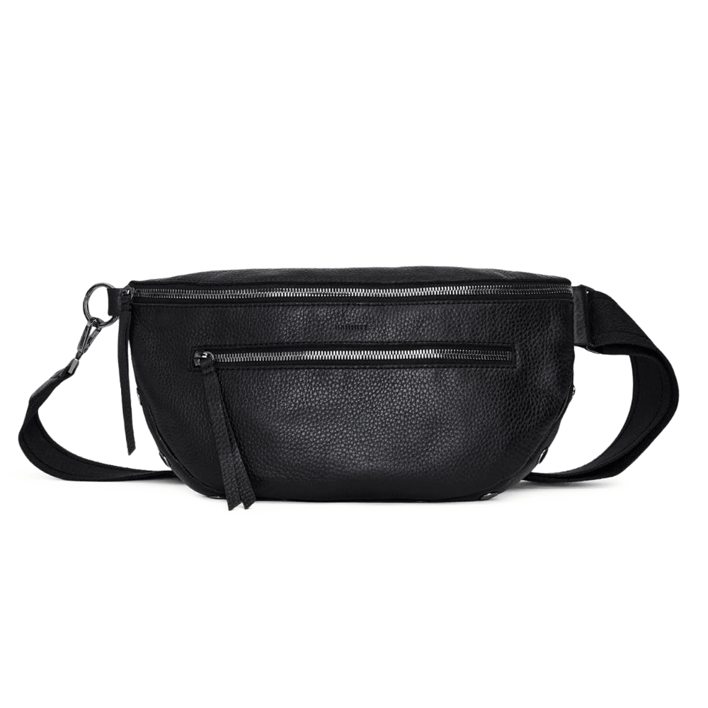 Fanny Pack Black Leather Belt Bag