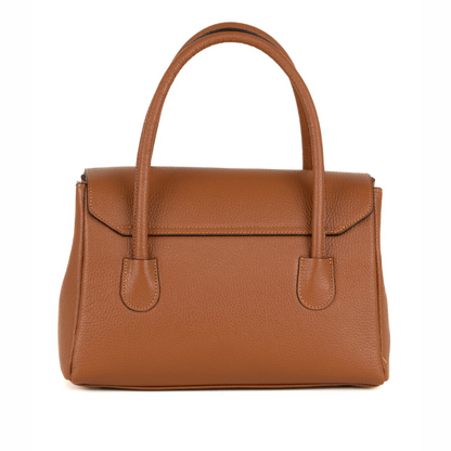 Luxe Crinkled Calf Leather Womens Brown Handbag