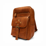 Vintage Brown Leather Sling Backpack
