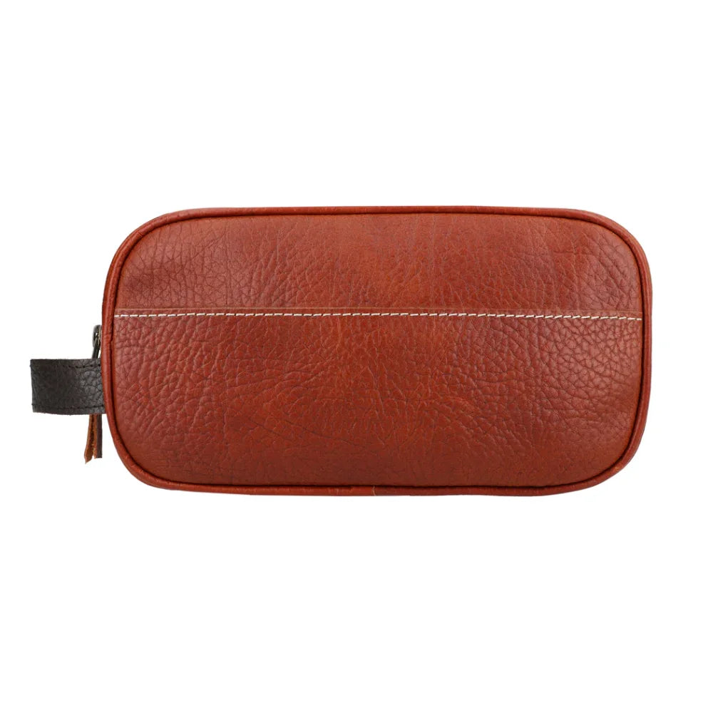 Brown Leather Toiletry Bag - Leather Travel Organizer Bag