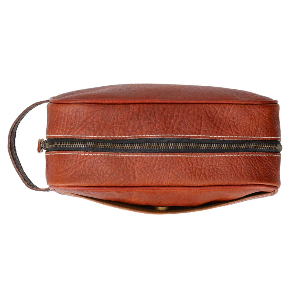 Brown Leather Toiletry Bag - Leather Travel Organizer Bag