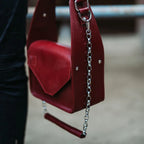 Womens Burgundy Leather Crossbody Bag