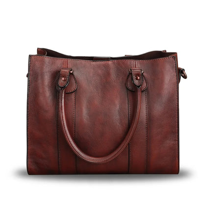 Womens Real Leather Vintage Brown Crossbody Handbag