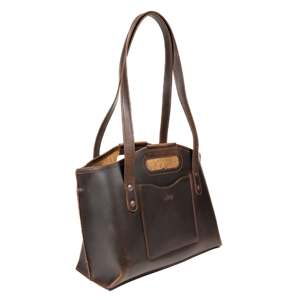 Premium Full-Grain Leather Tote with 16″ Laptop Compartment
