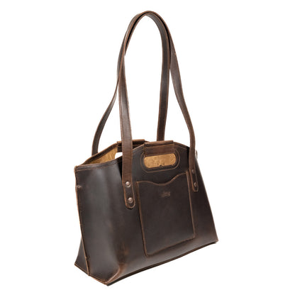 Premium Full-Grain Leather Tote with 16″ Laptop Compartment