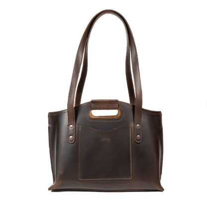Premium Full-Grain Leather Tote with 16″ Laptop Compartment