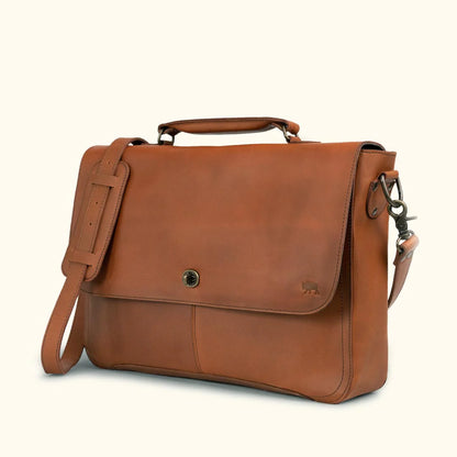 Pioneer Full-Grain Leather Messenger – Rustic Brown