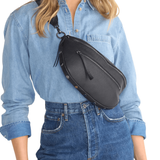 Fanny Pack Black Leather Belt Bag